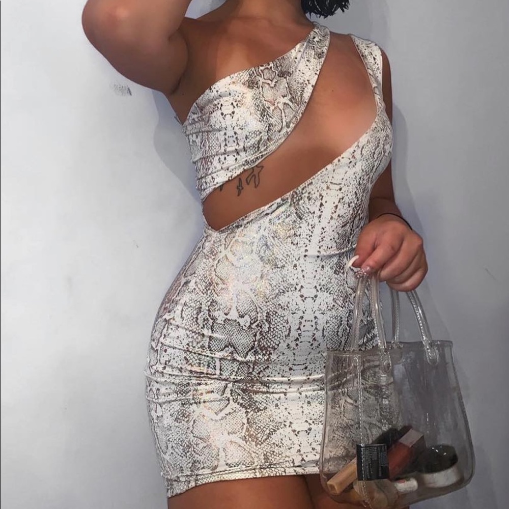 Snake skin mini dress